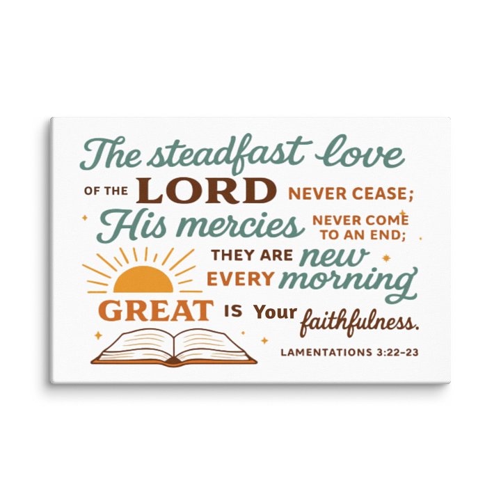 Lamentations 3:22-23 Wall Art – His Mercies Are New Every Morning | Christian Home Decor product image (1)