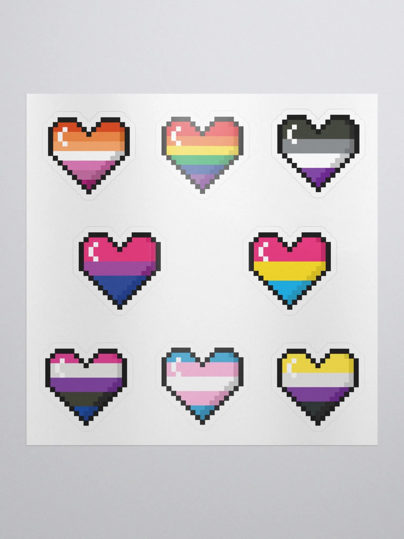 1.5" Pride Heart Sticker Sheet product image (1)