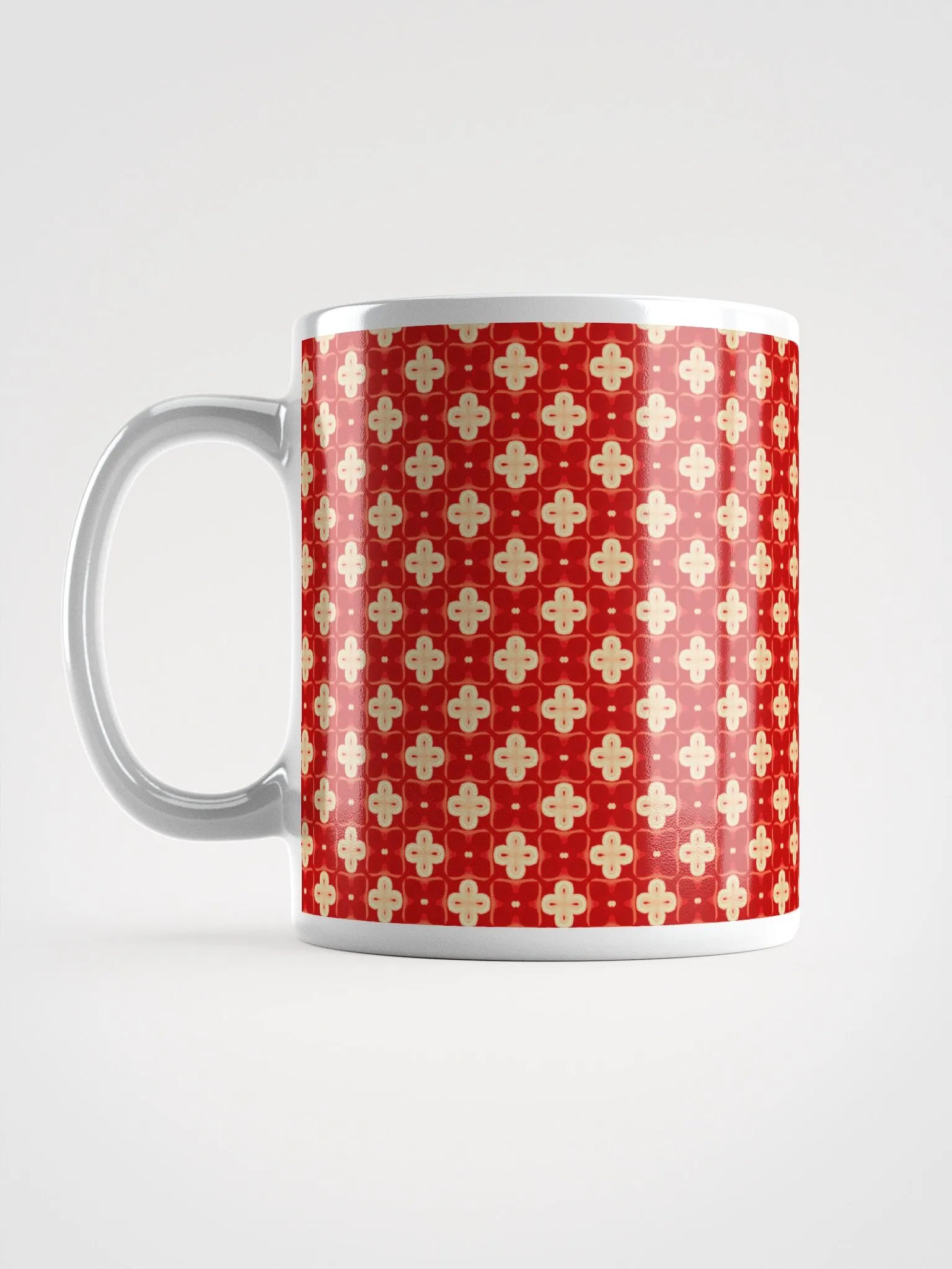 Red & Cream Seamless Patterned Ceramic Mug product image (6)