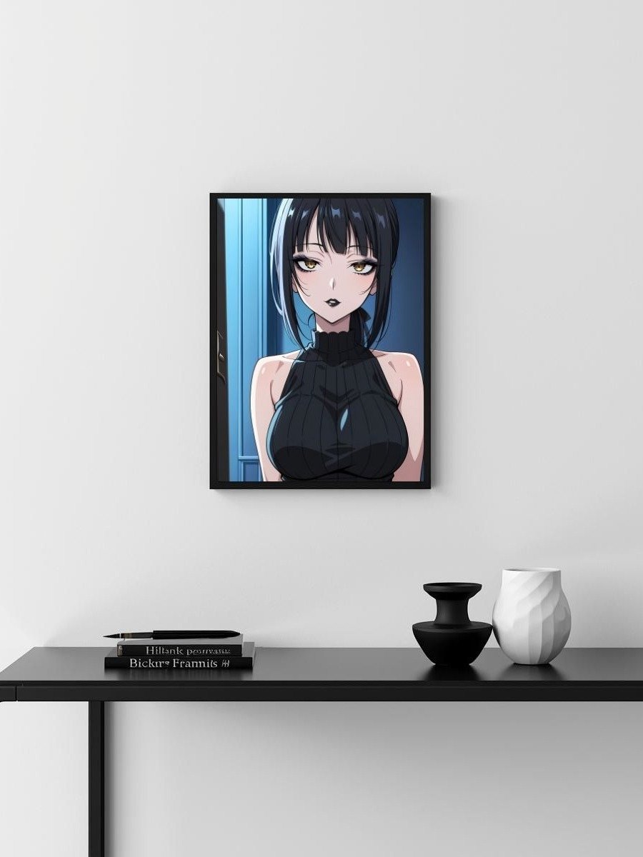 Metal Print - Luna Rain Original Character Black Halter Dress - 8x10 product image (3)