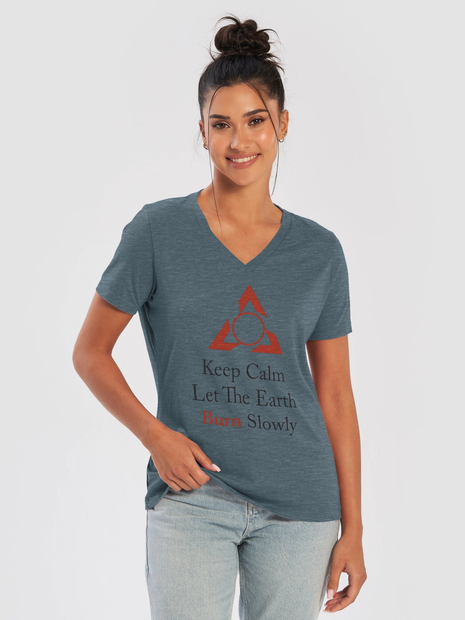 Keep calm | Bella+Canvas Women's Relaxed V-Neck T-Shirt product image (9)