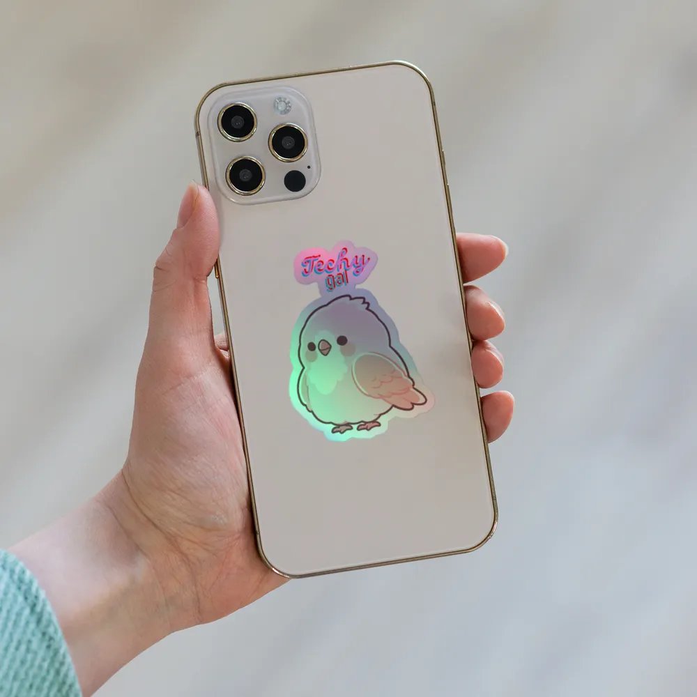 Techy Birb Holographic Sticker🐥 product image (6)