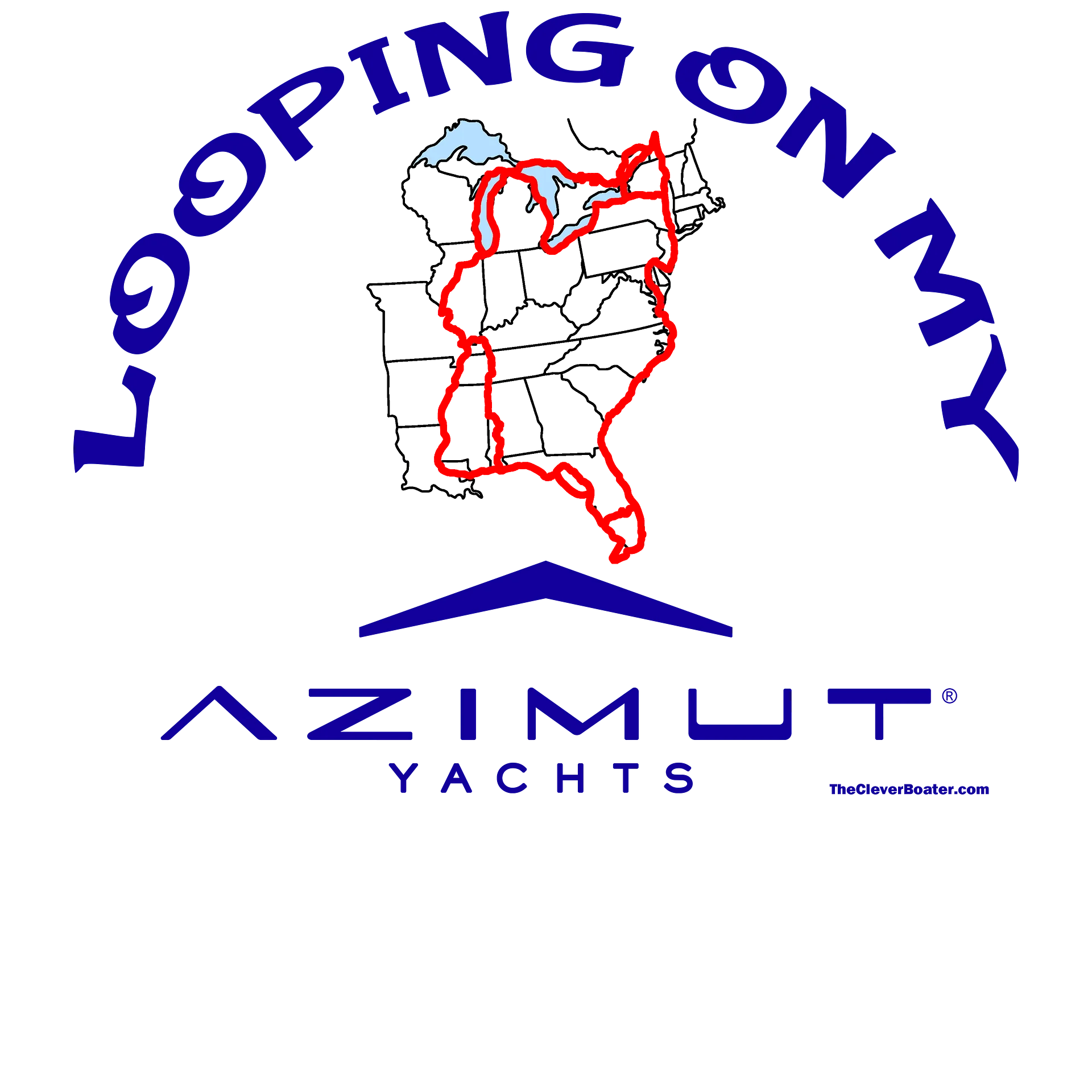 Looping On My Azimut - T-Shirt - Light Shirt w/Blue Logo product image (5)