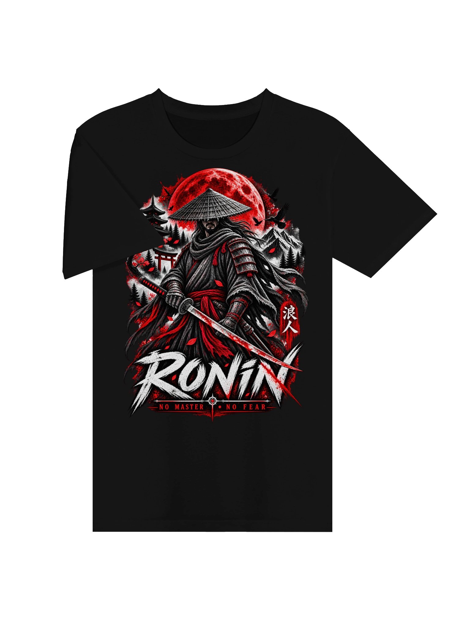RONIN – No Master No Fear | Dark Samurai Graphic T-Shirt product image (11)