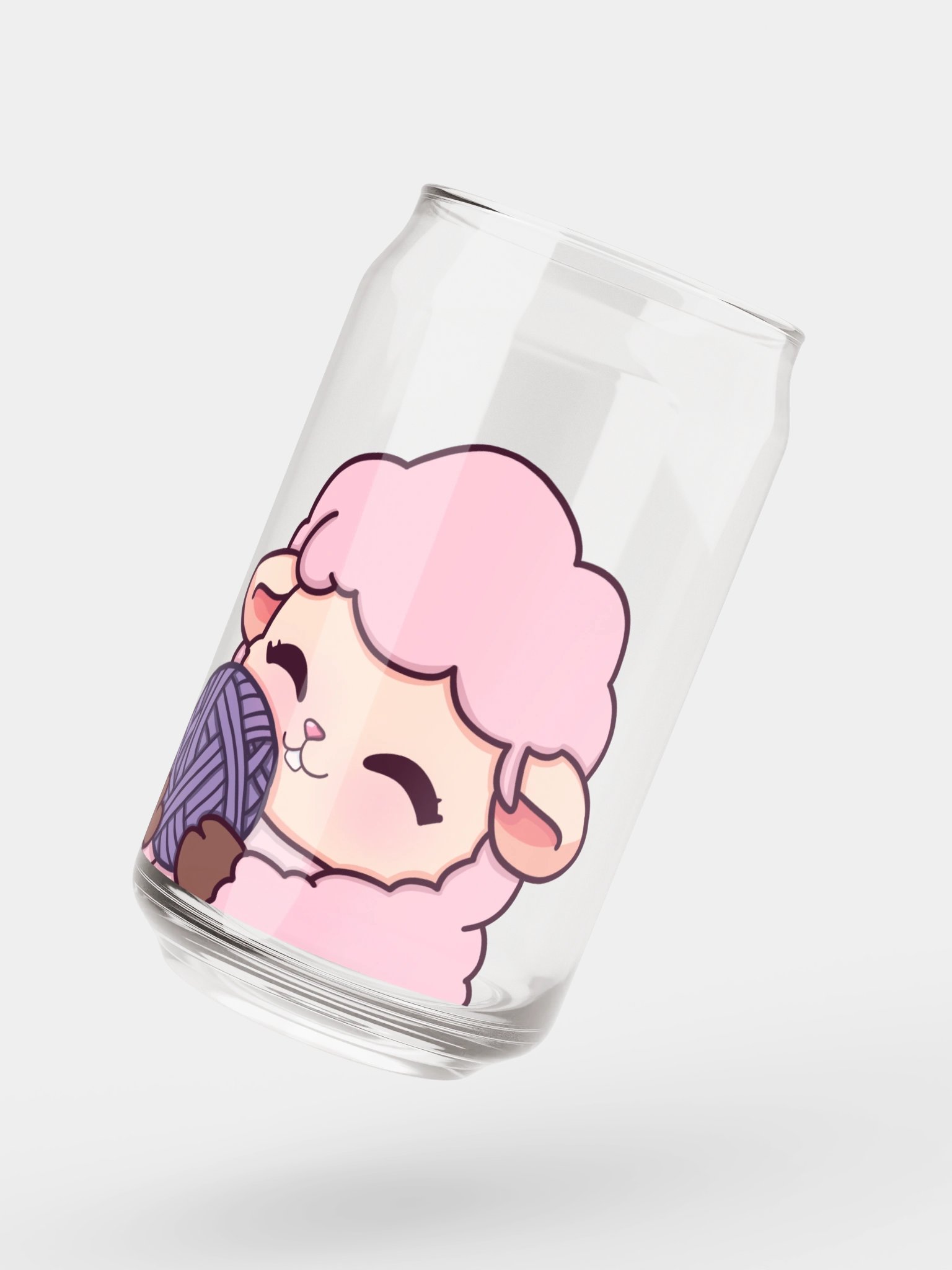 Sheep Hugging Yarn Ball Glass product image (4)