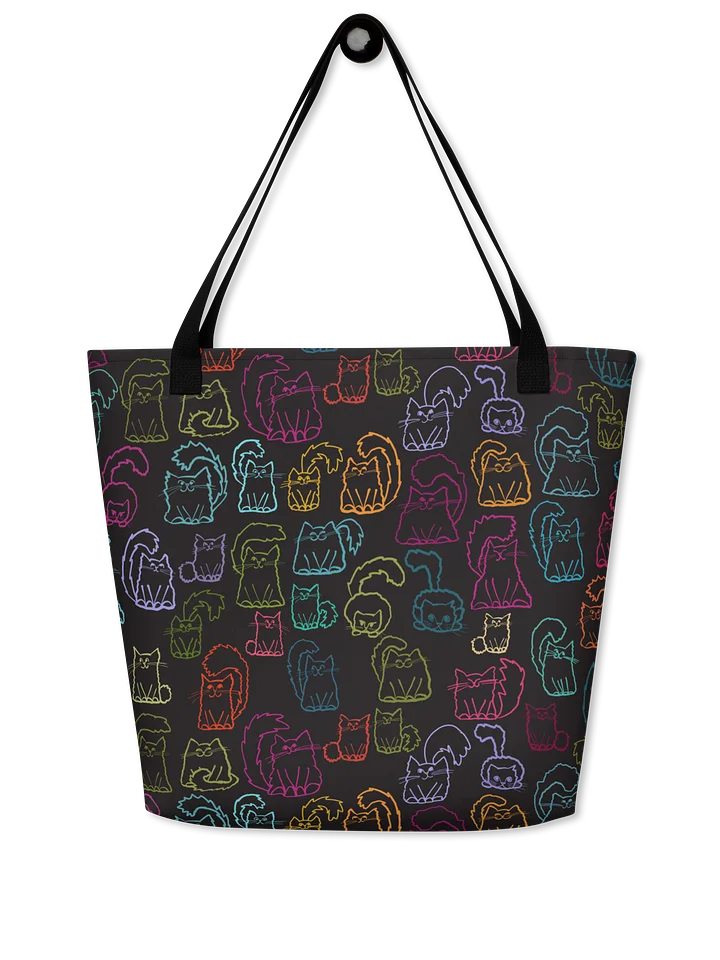 Sooo Many Cute Kitties Large Black Tote Bag product image (1)