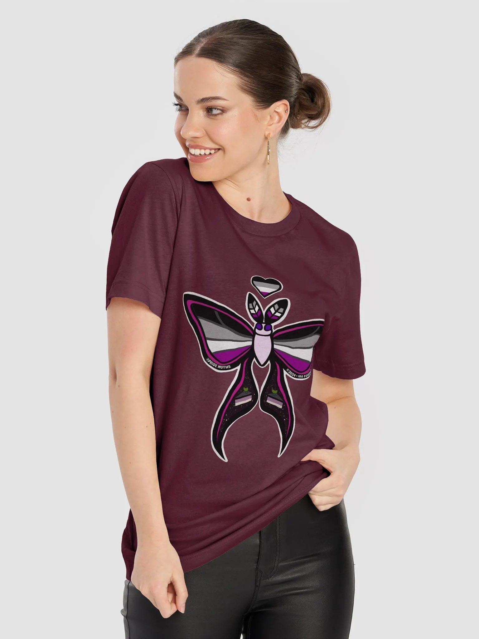 № 5 | ASEXUAL PRIDE MOTH | SHORT SLEEVE TEE | T-SHIRT product image (8)