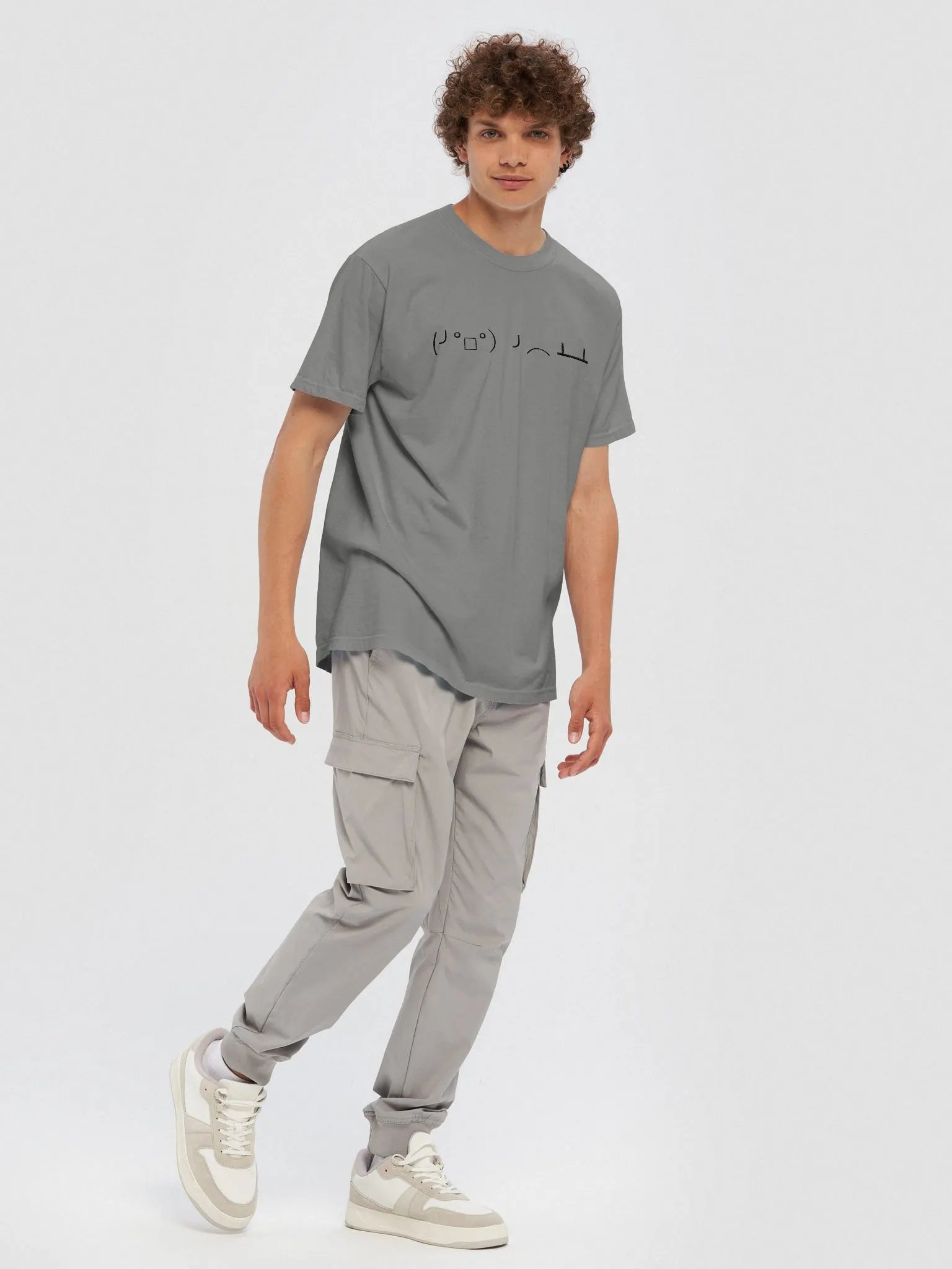 ASCII Face Table Flip Embroidered T-Shirt product image (3)