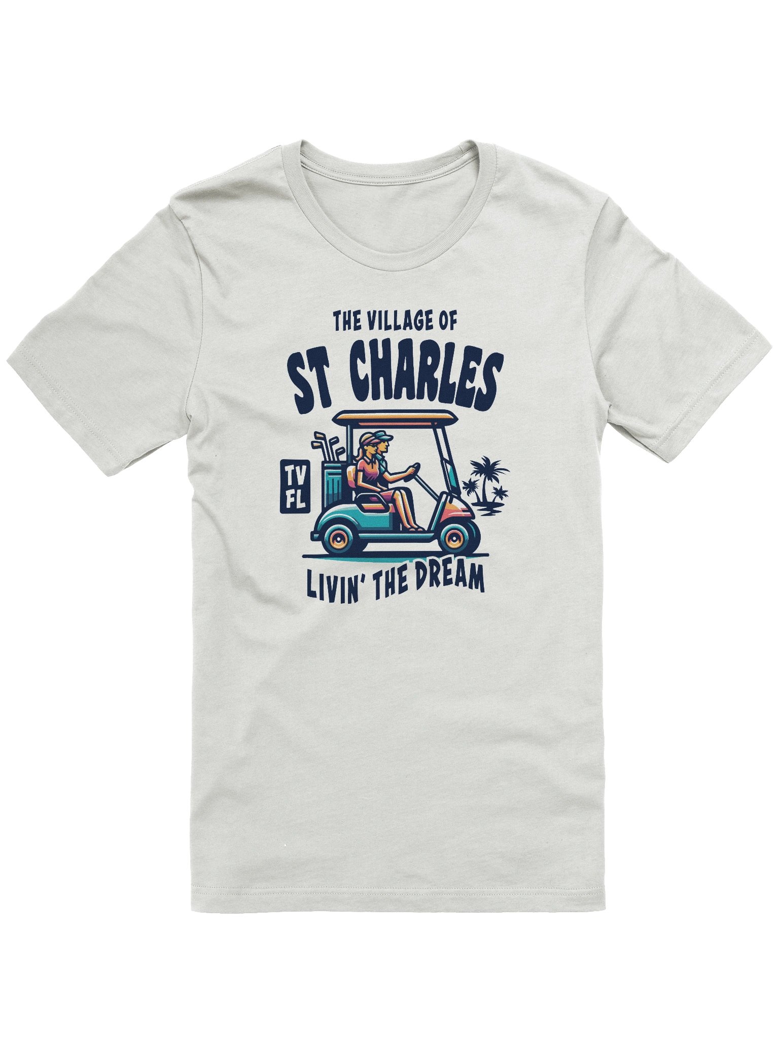 The Village of St Charles TV FL Golf Cart Design T-Shirt product image (4)
