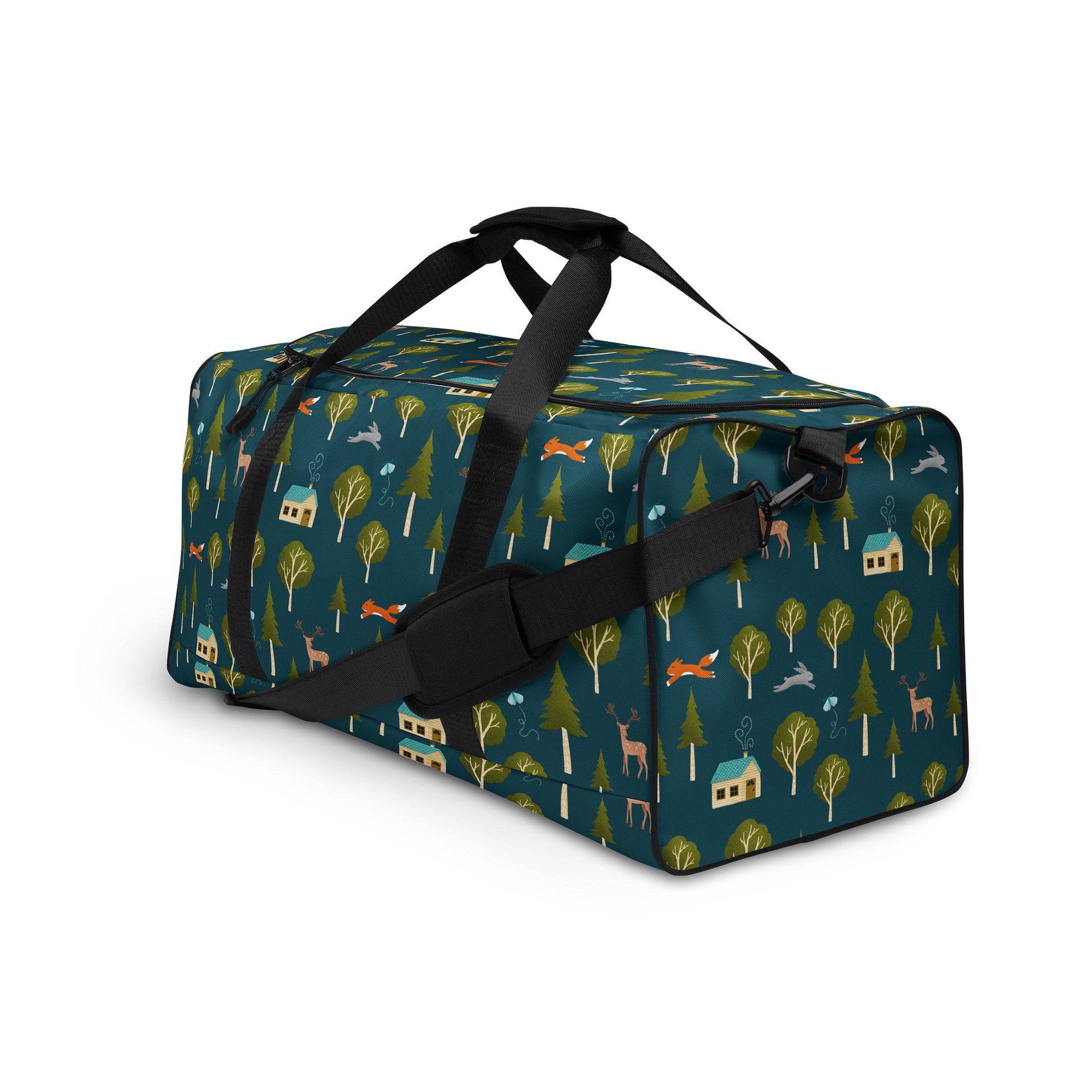 Cozy Cabin and Forest Animals Duffel Bag product image (3)