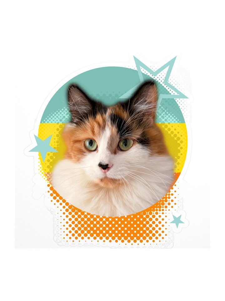 Retro Olive Sticker | Autocollant product image (1)