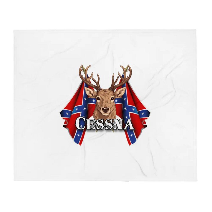 "Cessna" Last Name Rebel Redneck Deer - Throw Blanket product image (1)