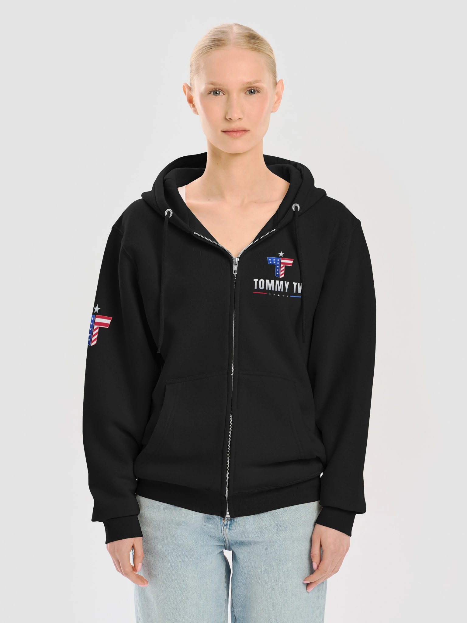 Tommy TV Patriotic Flag Logo - Printed Zip Hoodie product image (9)