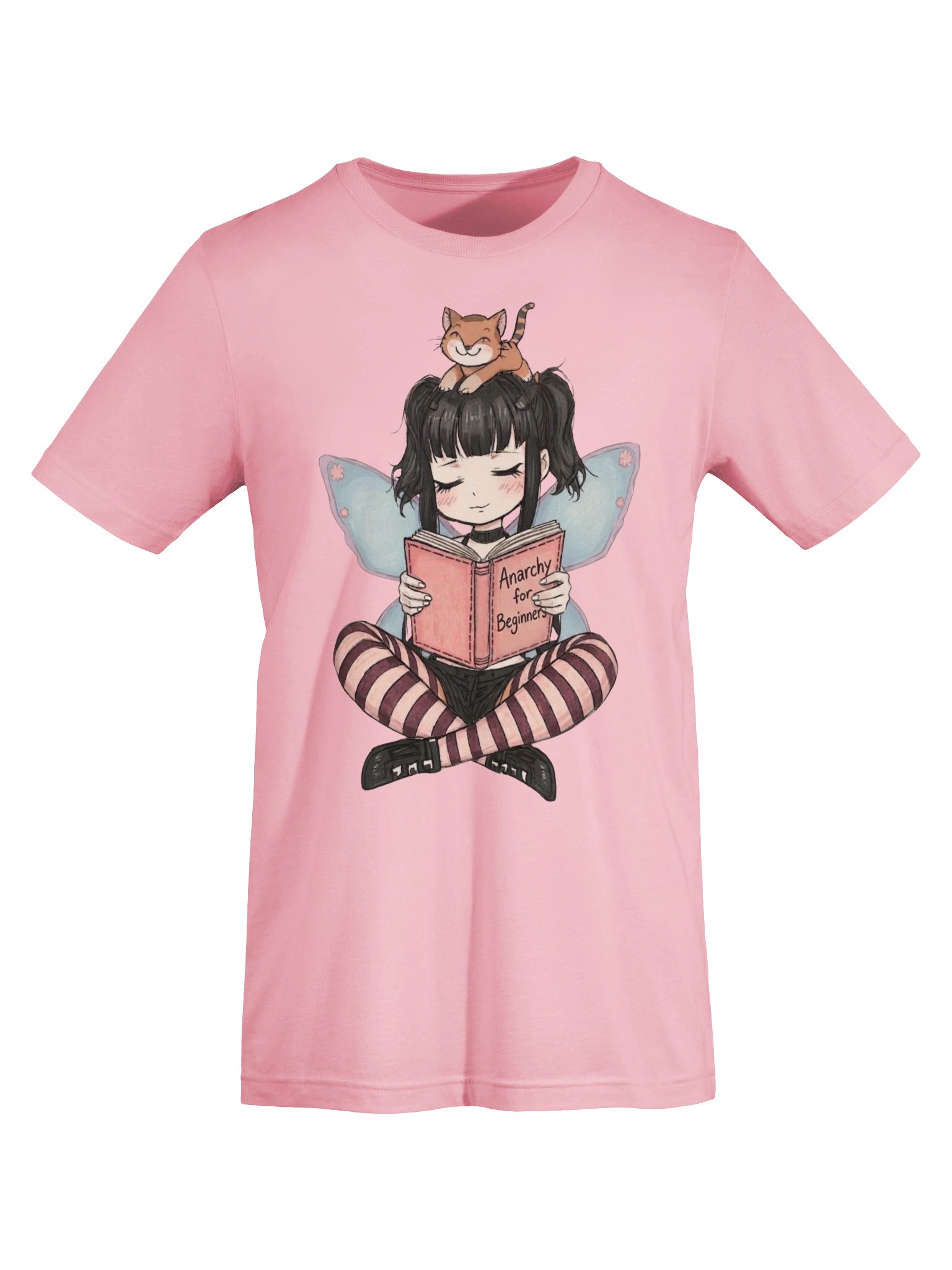 Fairy Reading Graphic Tee, Book Lover Gift, Cute Cat Shirt, Goth Fairycore product image (132)