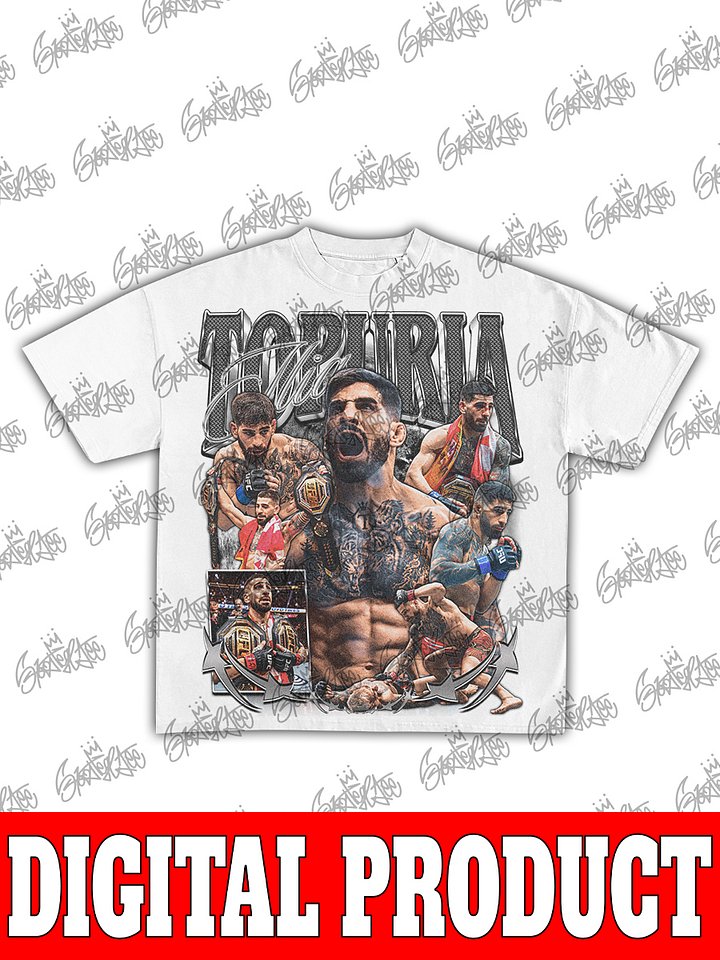 Ilia Topuria UFC Champion Vintage Digital Bootleg Tee product image (2)