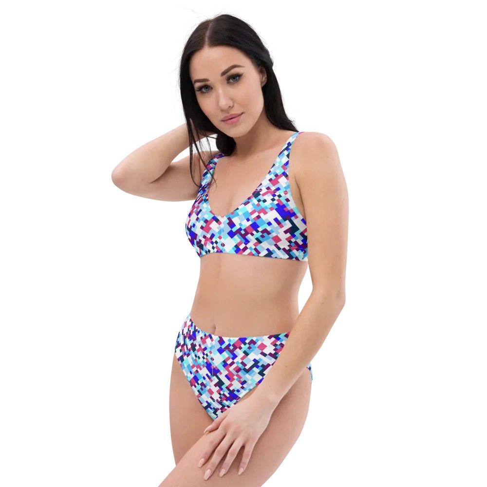 Colorful Mosaic Pattern Design High Waisted Bikini - v1 product image (1)
