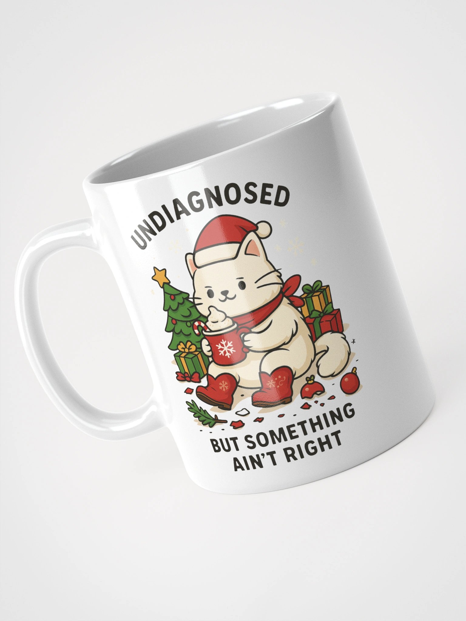 Festive Undiagnosed Cat Something Ain’t Right Mug product image (4)