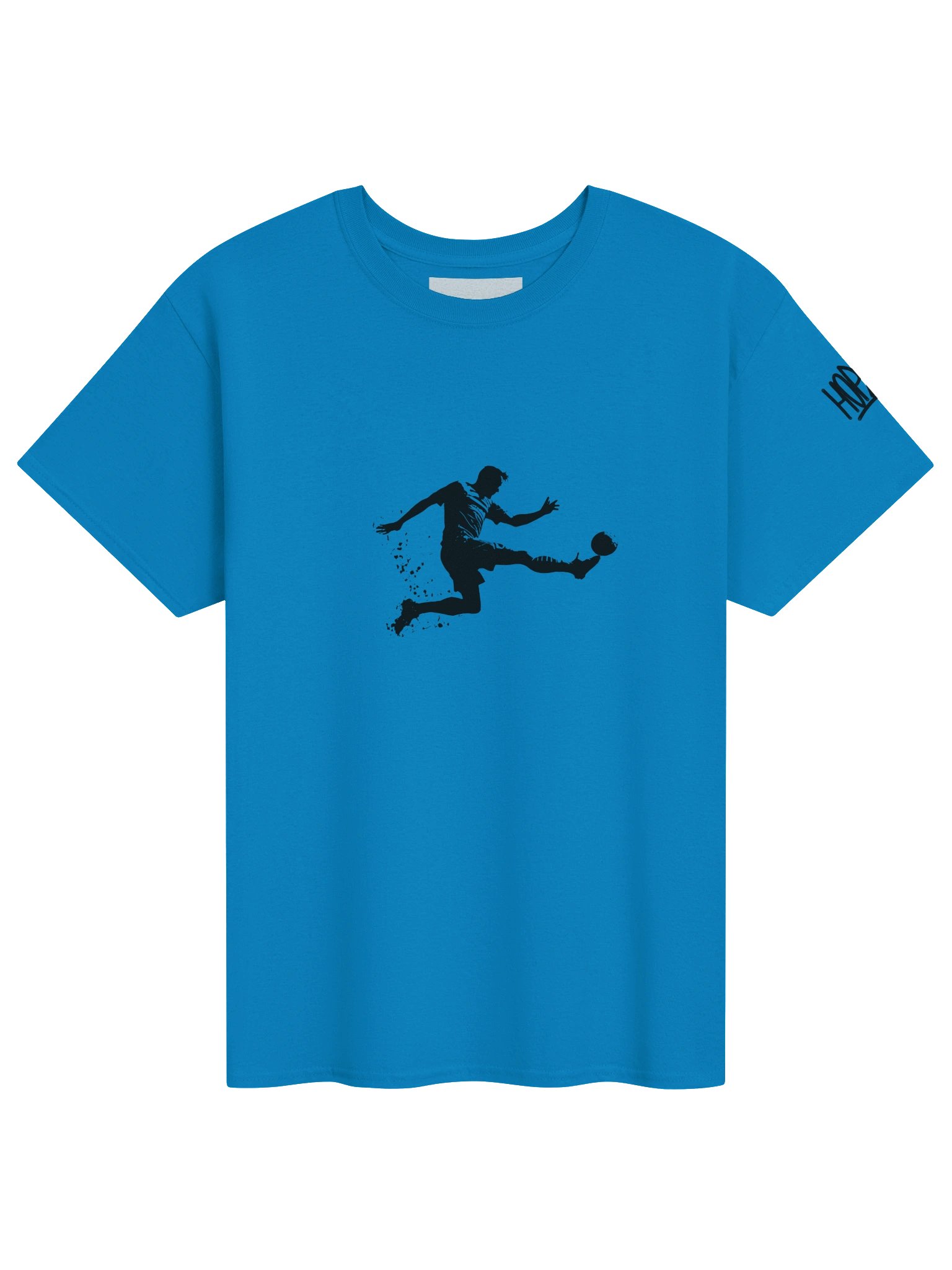 Football Player Silhouette Blue T-Shirt – Premium Unisex Soccer Graphic Tee product image (1)
