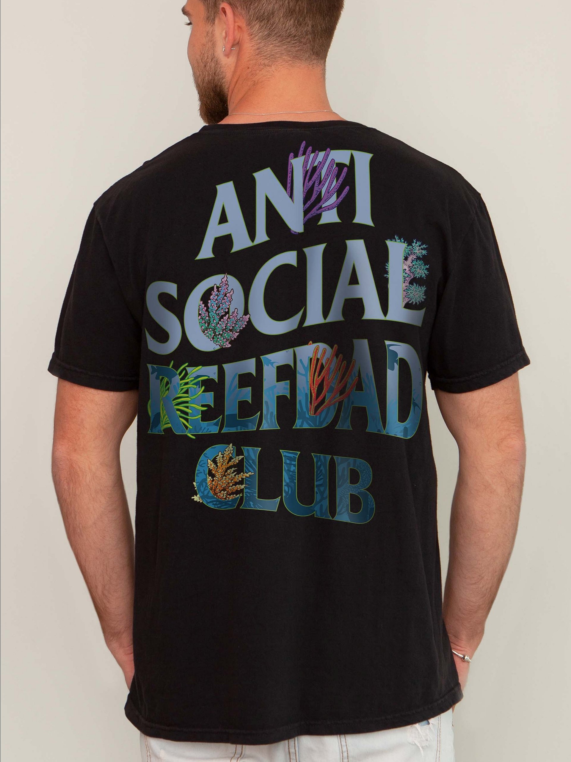 Anti Social Reef Dad Club Shirt – Funny Coral Reef Fishing & Ocean Lover Graphic Tee product image (3)