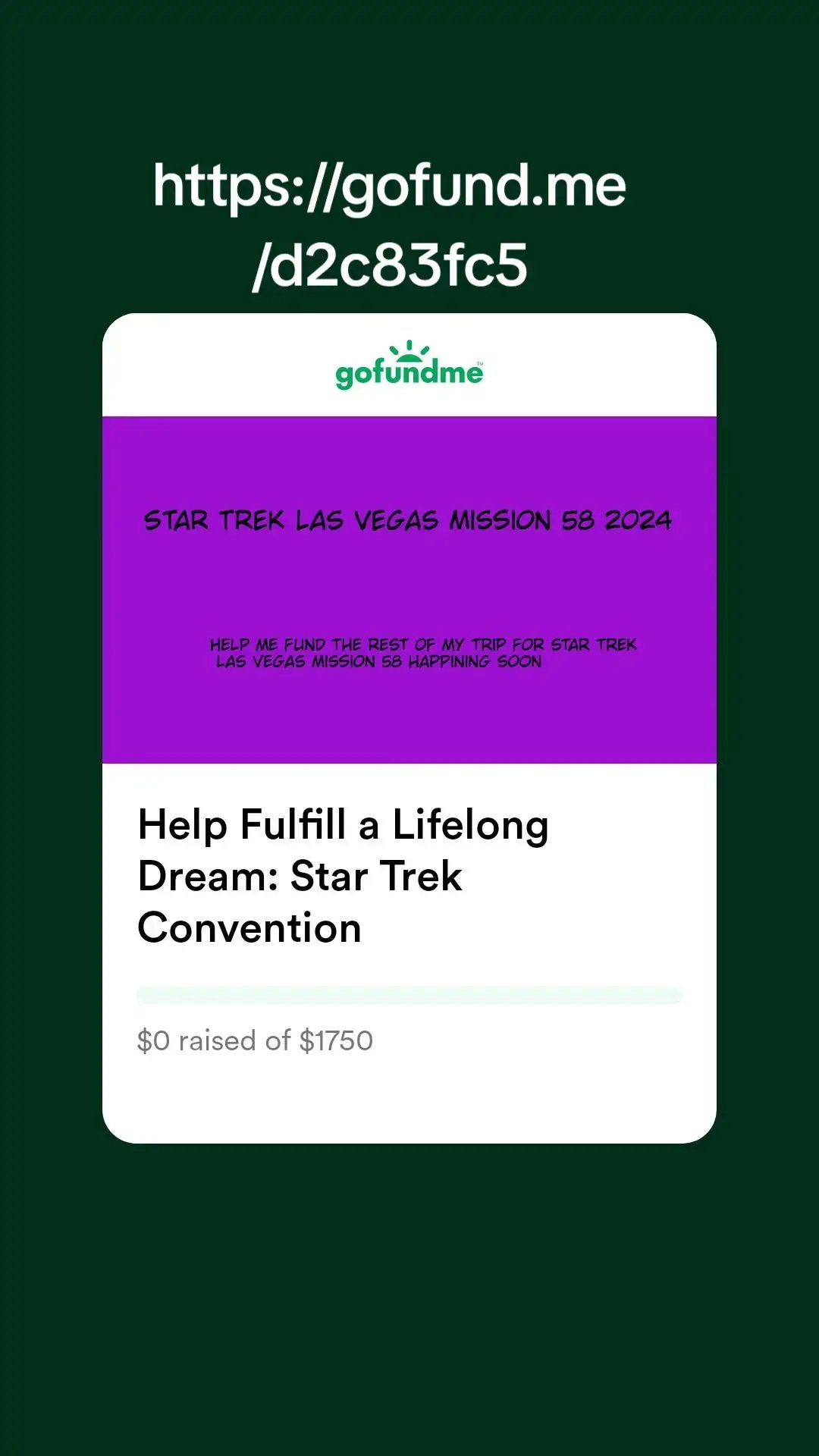 help me go star trek convention in las vegas with this fundraiser #startrekconvention #stlv58 #startreklasvegas2024 #gofundme #gofundmehelp @GoFundMe 