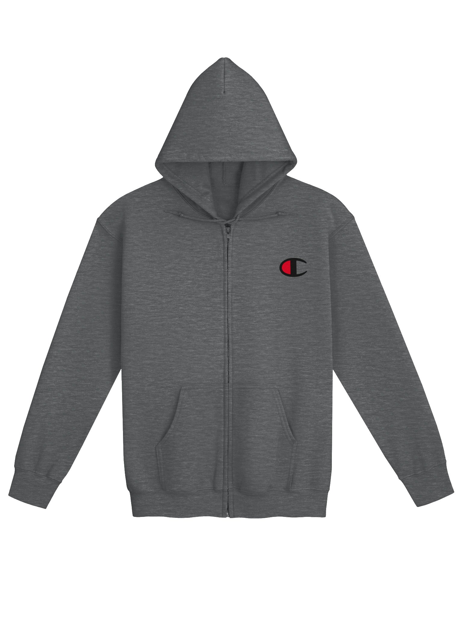 Champion Adult Sizing Embroidered Full Zip Fleece Hoodie Sweatshirt - Light Gray Heather L product image (21)