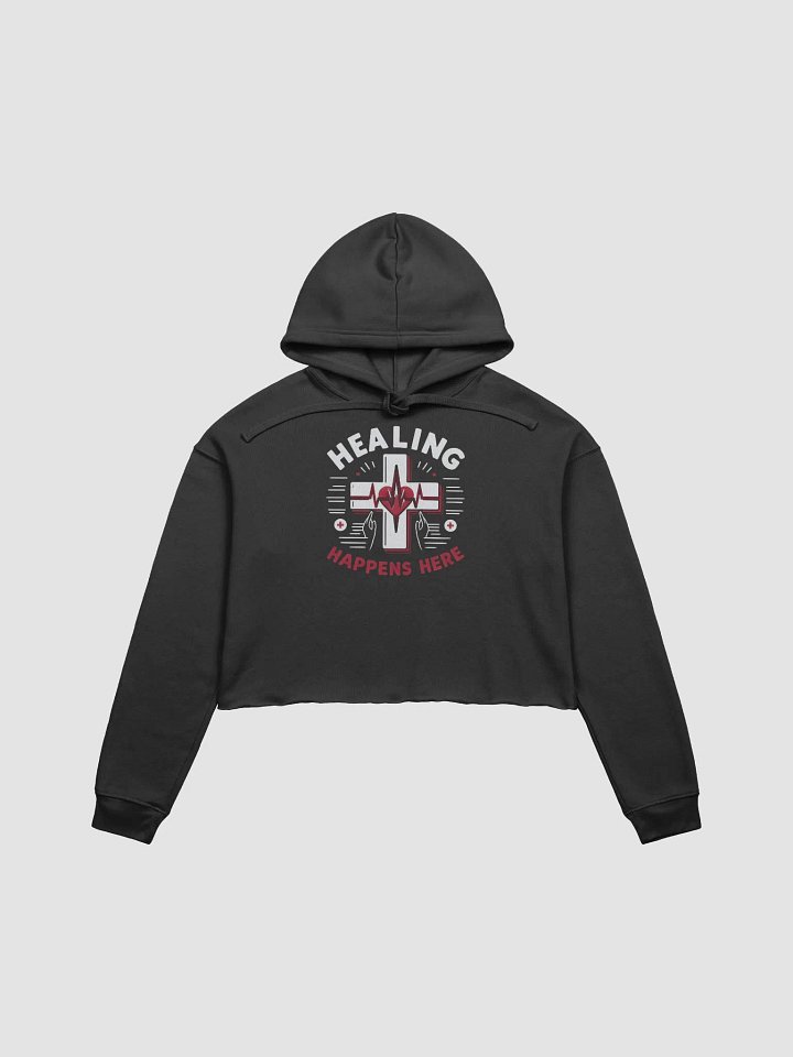 Medical Healing Heartbeat Crop Hoodie product image (2)