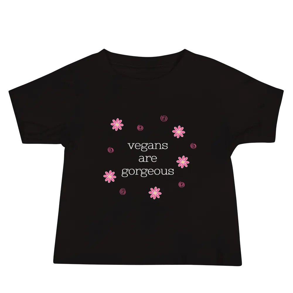 “Vegans Are Gorgeous” Black T-Shirt for Kids product image (2)