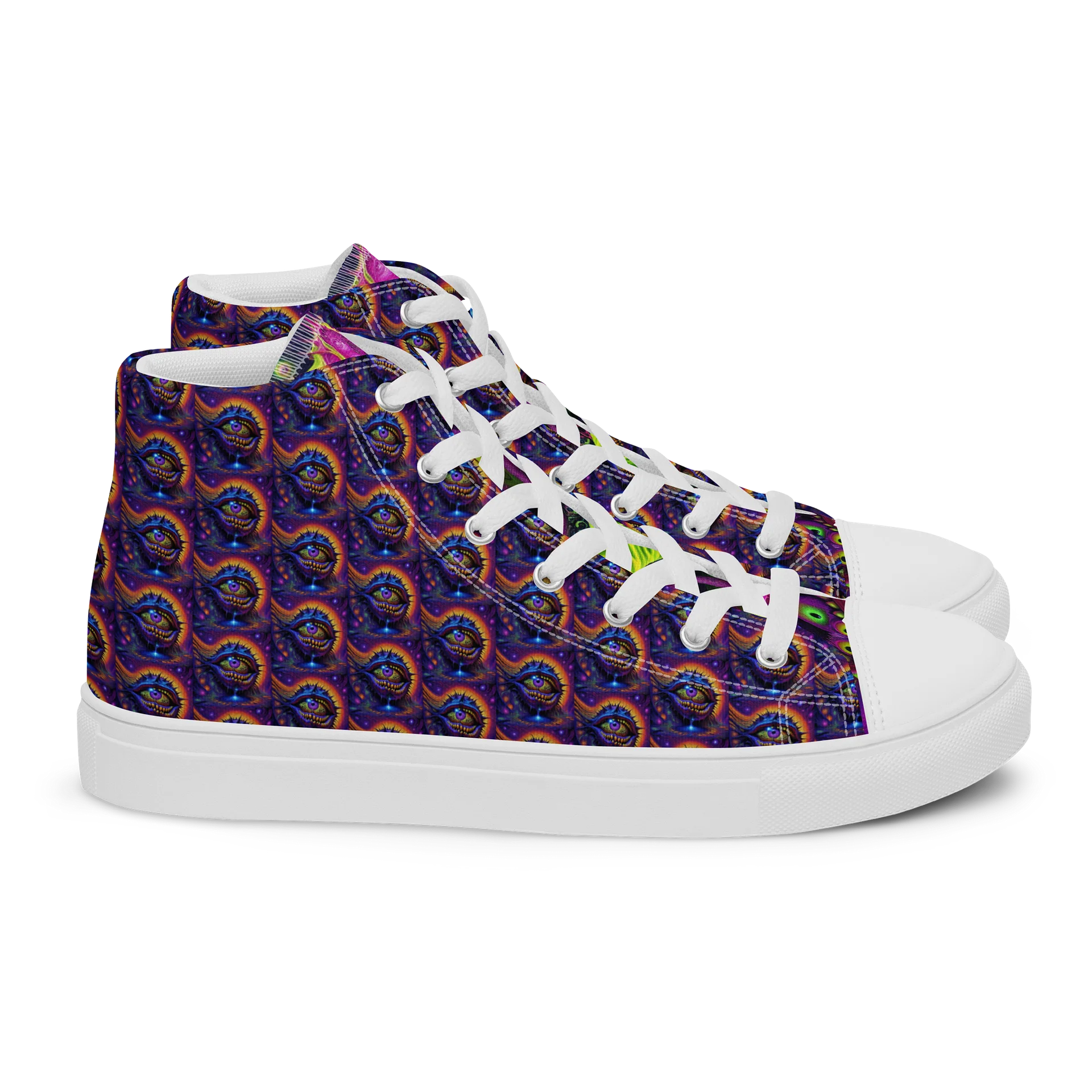 Men's Canvas High tops-House of Rahly Design, One Eye Strange. product image (11)