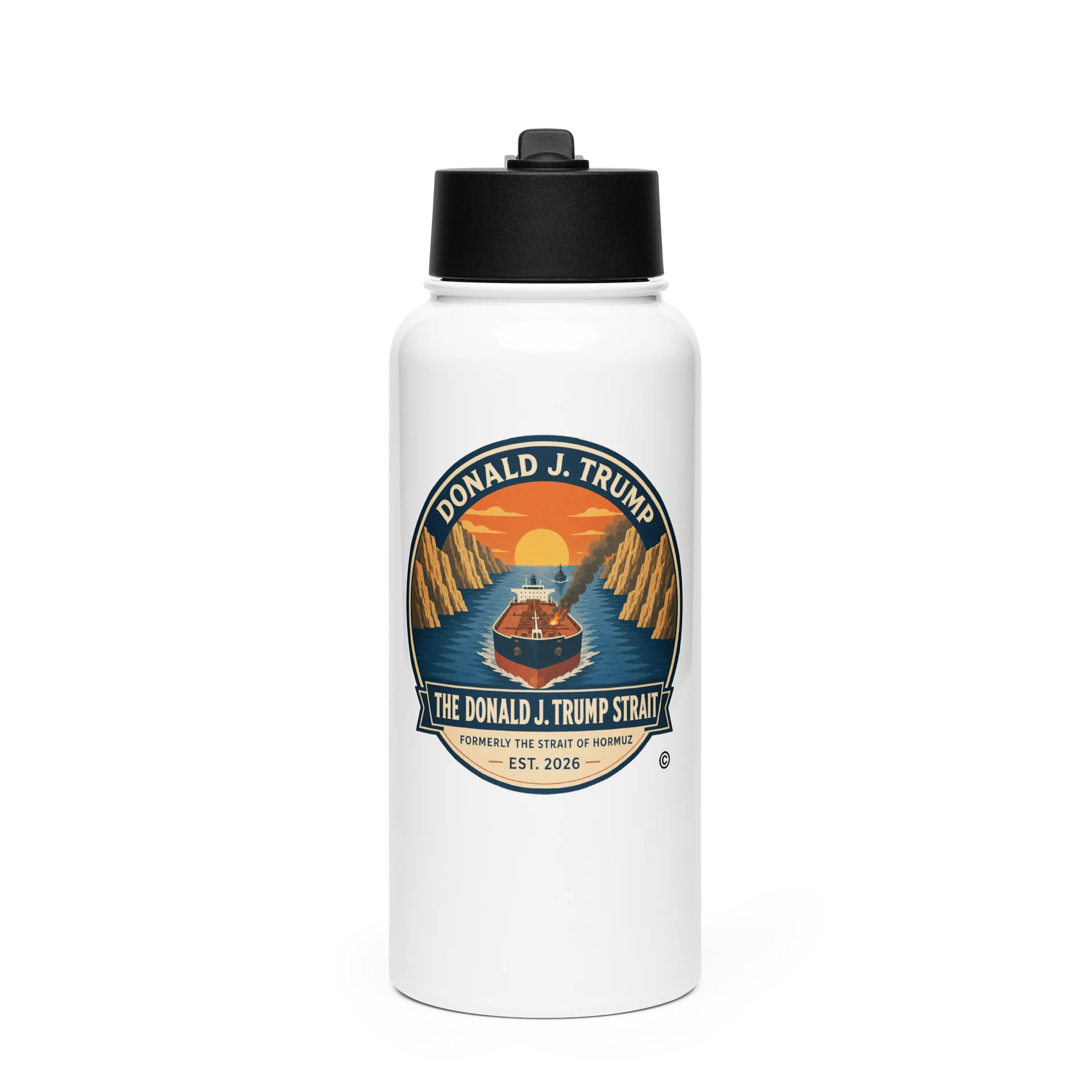 Stainless Steel Water Bottle with a Straw Lid - Donald J. Trump Strait™ product image (1)