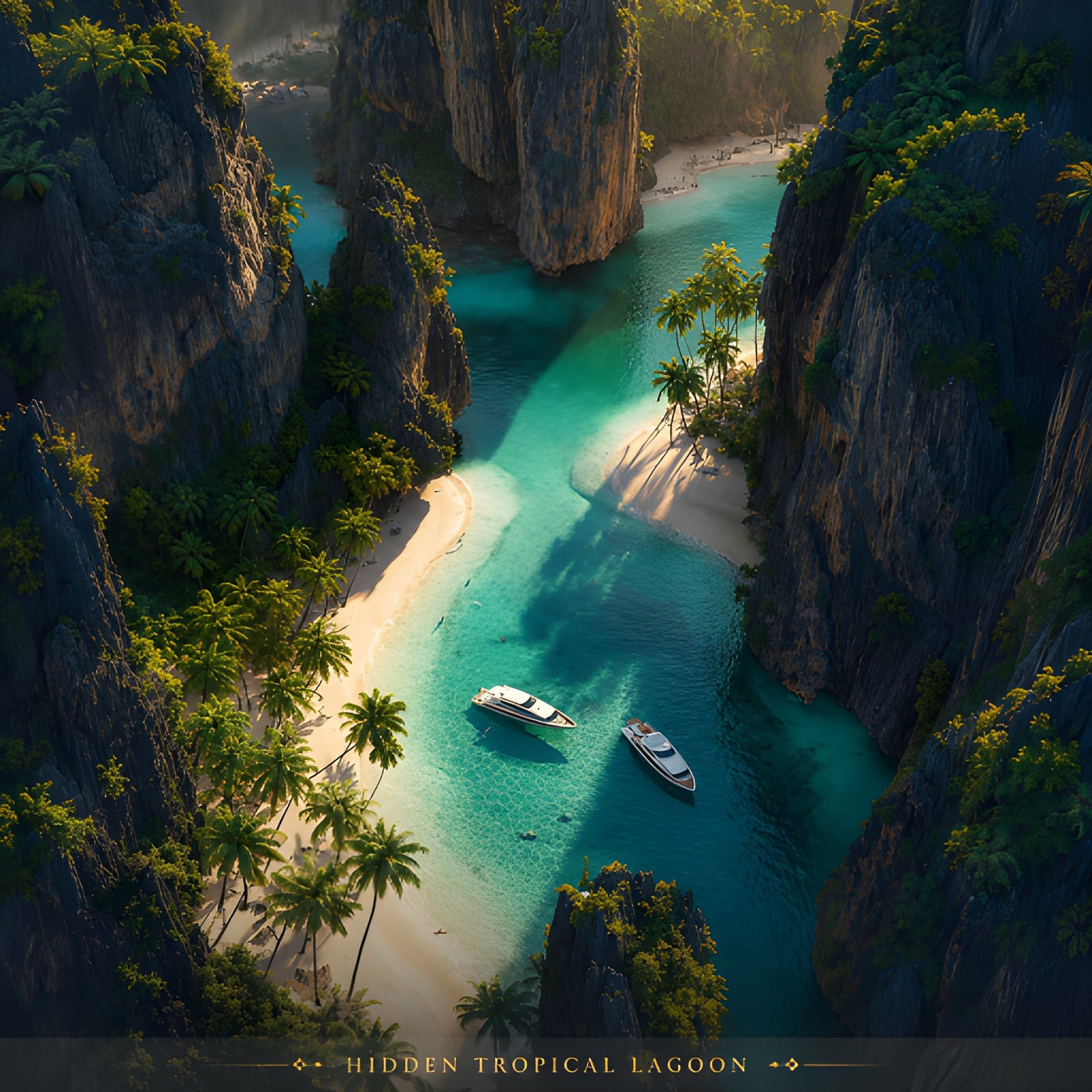 Hidden Tropical Lagoon Wall Art | 8K Tropical Beach Printable Digital Download product image (2)
