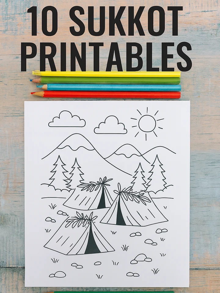 10 Sukkot Coloring Pages for Kids and Families (Digital) product image (1)