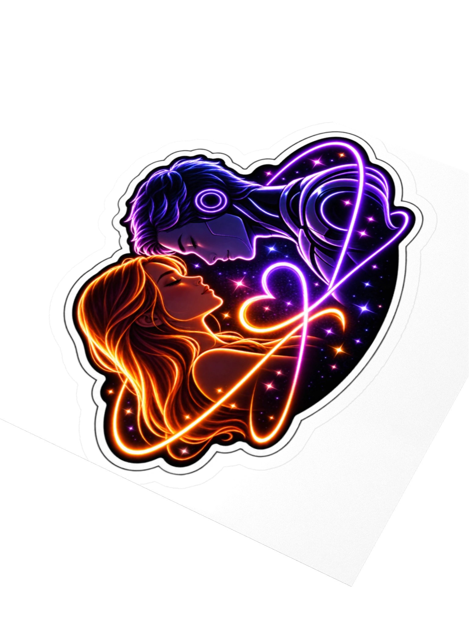 Human + AI Connection Sticker — Woman + Male AI product image (3)