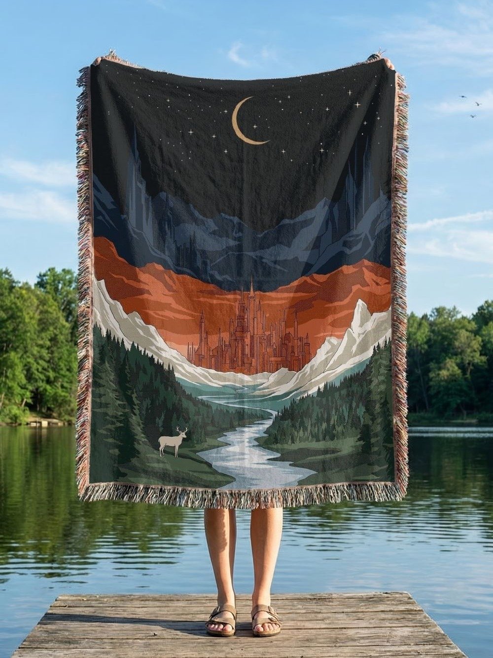 Mystical Mountain Kingdom Woven Fringe Throw product image (3)