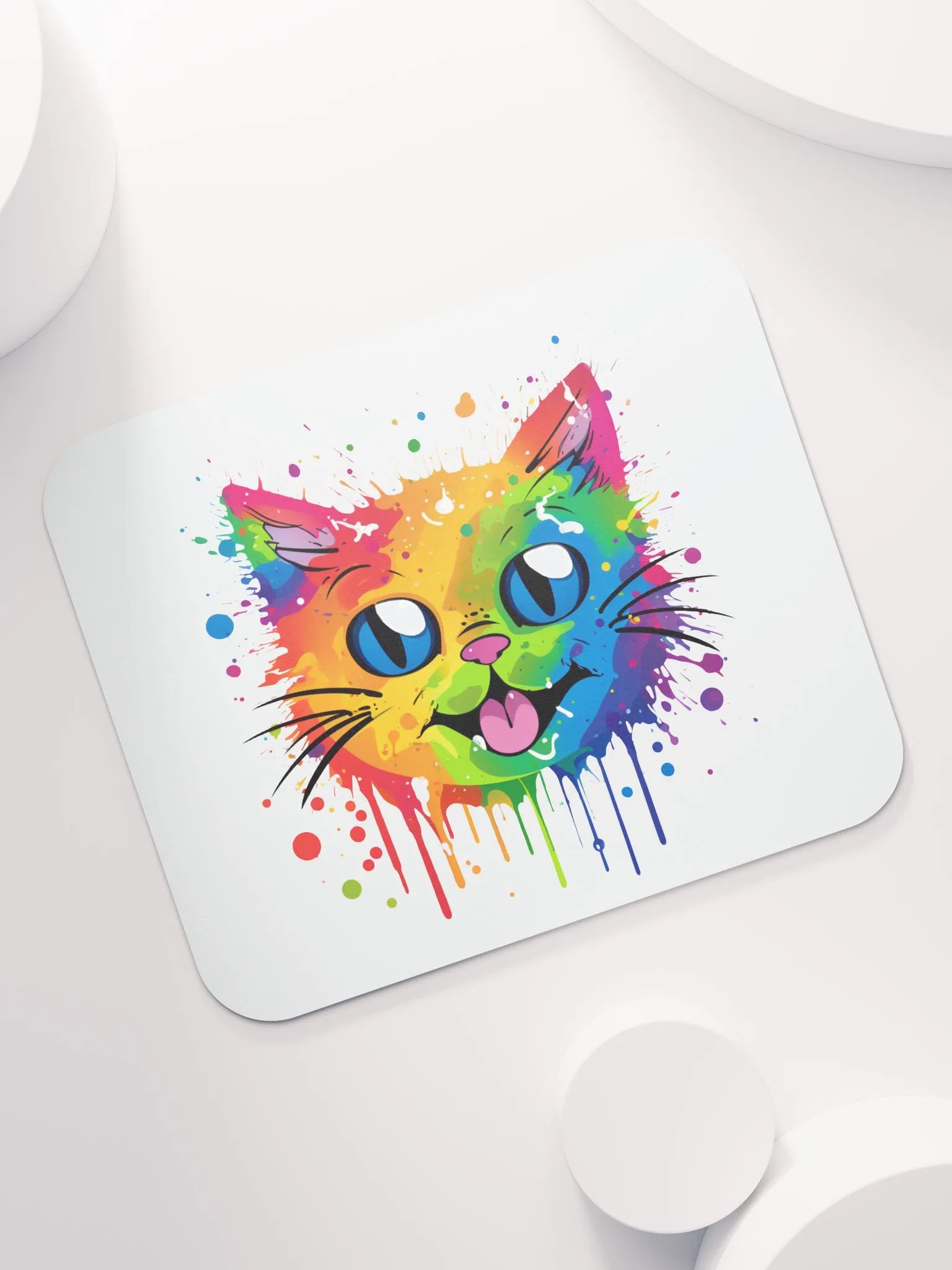 Splat Cat Rainbow Design Classic Mouse Pad product image (2)