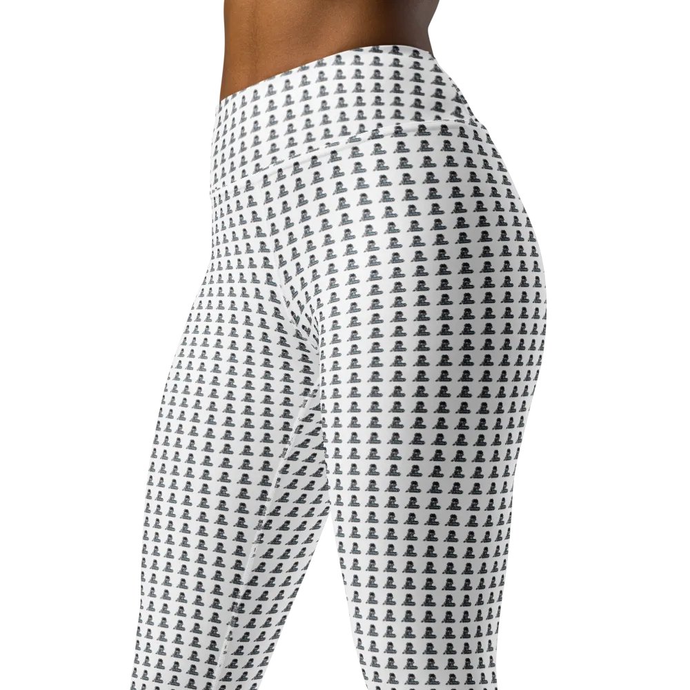 Exclusive Astro Women's White Yoga Leggings with Inside Pocket - Unique Meditative Pattern product image (4)