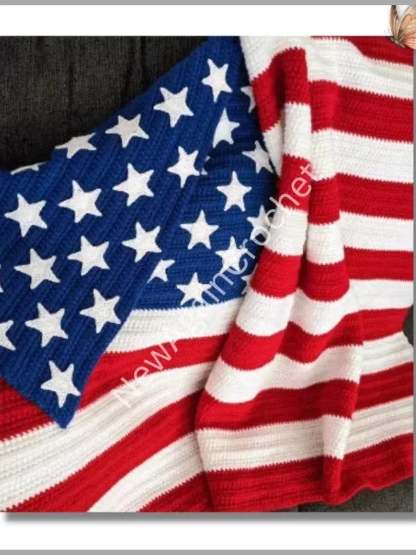 Crochet U.S. American Flag Pattern + Video Tutorial product image (4)