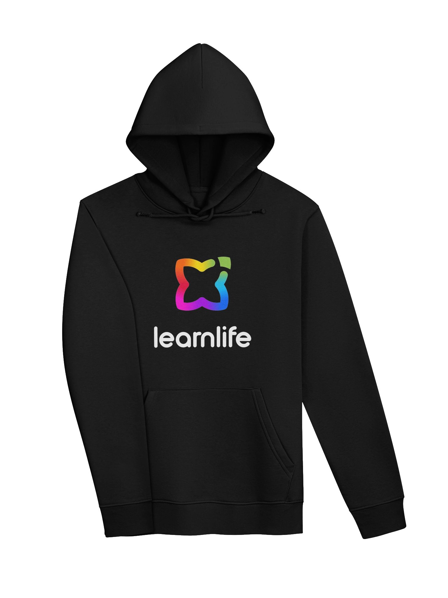 Adult/Teen Hoodie - Organic - Vertical Logo - Rainbow & White product image (3)