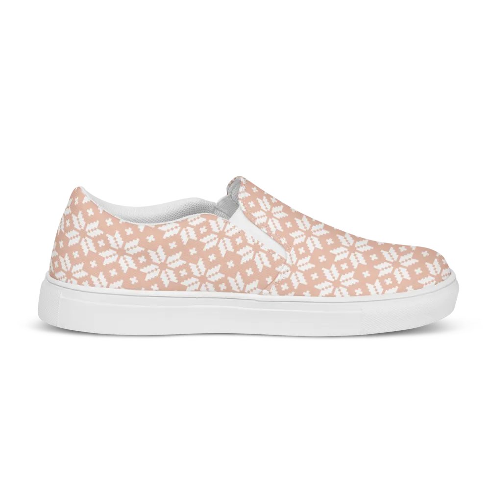Pink Blossom Criss Cross Stitch Slip-Ons product image (12)