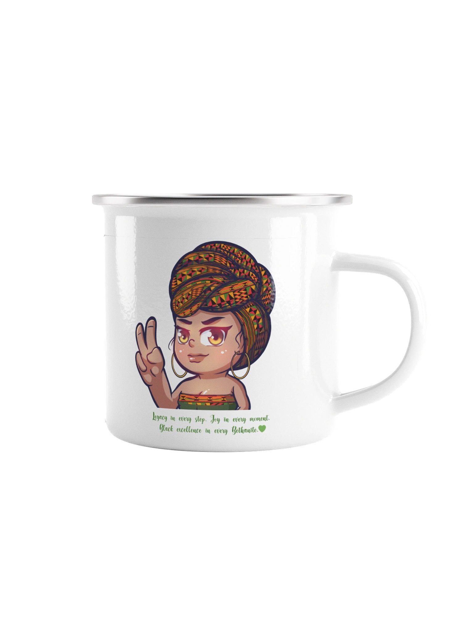 BusyBeth Afri Queen Enamel Mug product image (1)