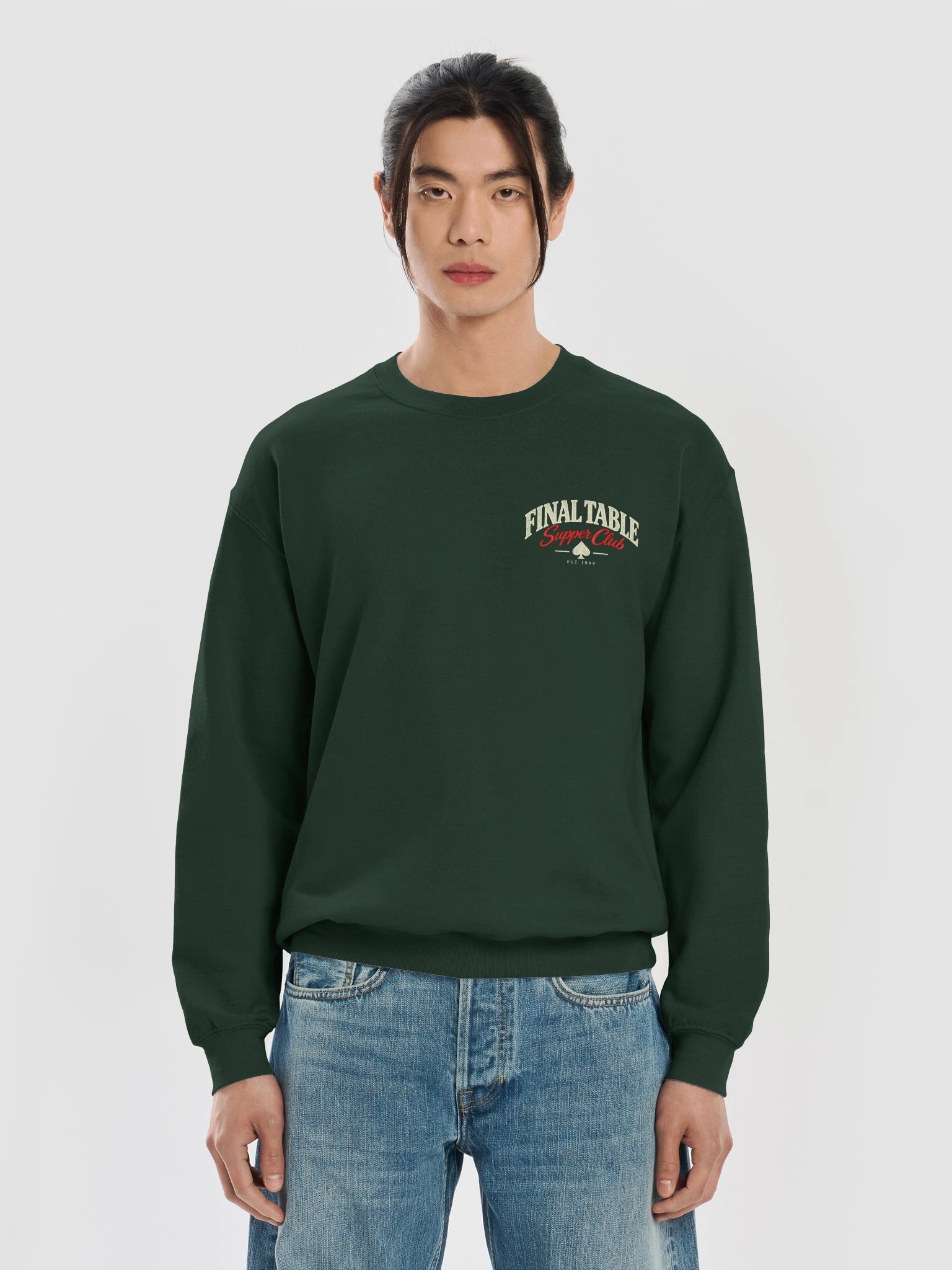 Final Table Supper Club Crewneck--Forest Green product image (5)