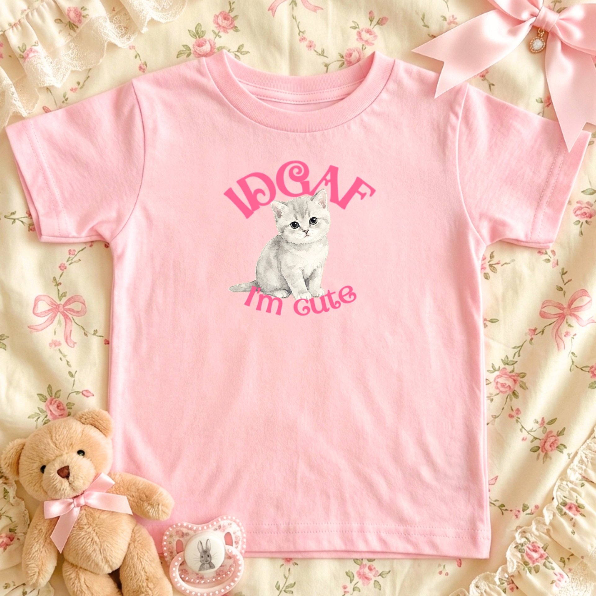 IDGAF I'm cute🩷Super Soft🪽T-shirt🩷 product image (1)