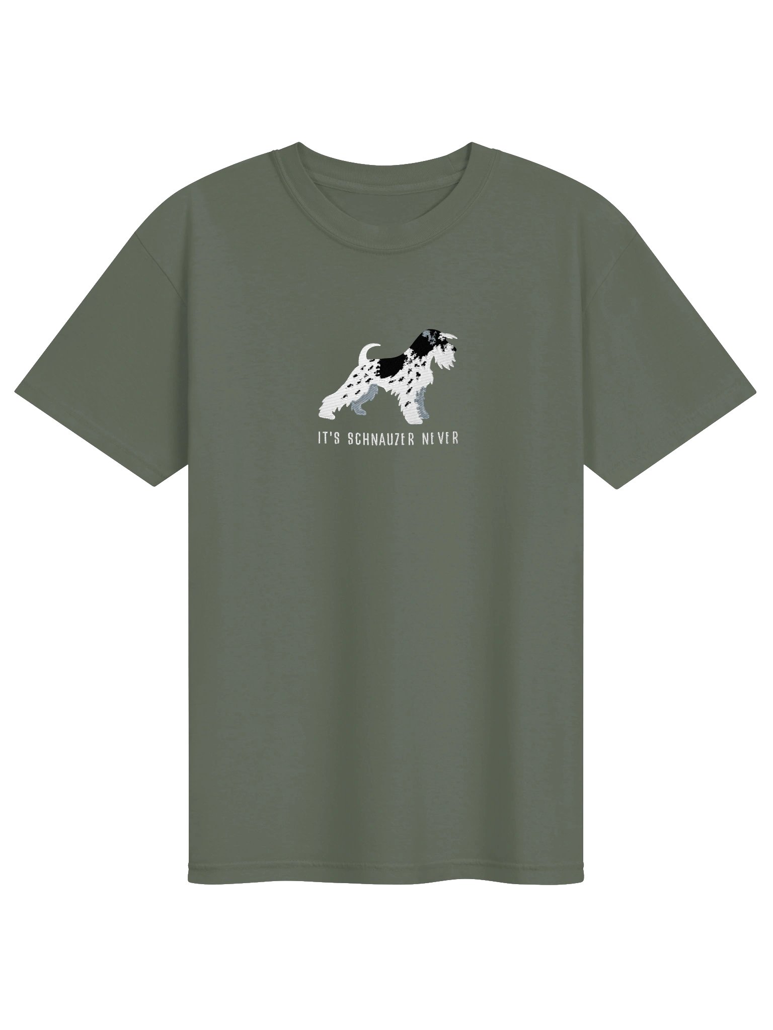 It's Schnauzer Never T-Shirt(Embroidered) of a Miniature Schnauzer(Parti, Black & White) product image (25)