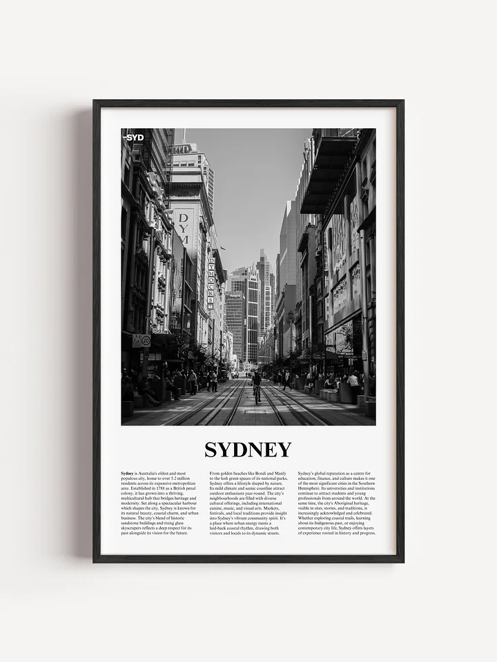 Sydney 03 Newspaper Poster | Framed product image (1)
