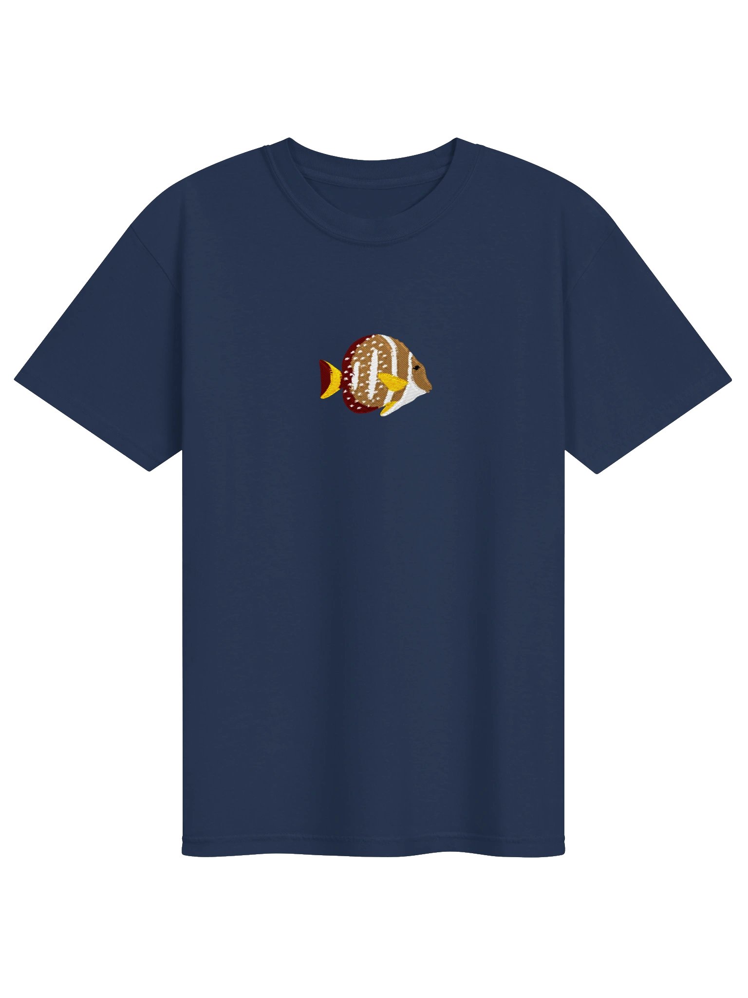 Mustard Butterflyfish Embroidered Shirt | Reef Aquarium Fish Embroidery Tee | Saltwater Marine Fish Apparel product image (5)
