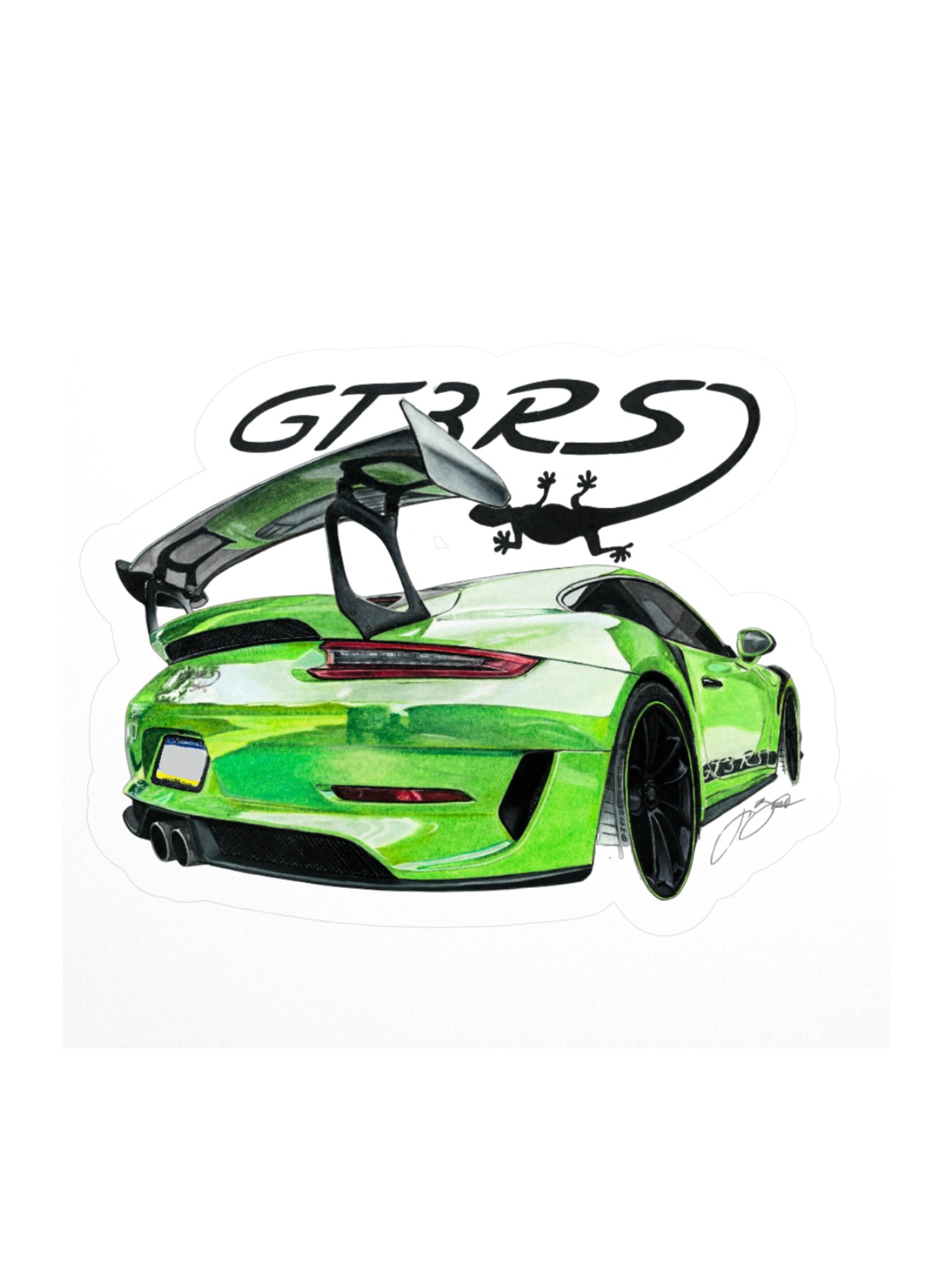 Green Lizard Kiss Cut Sticker product image (3)