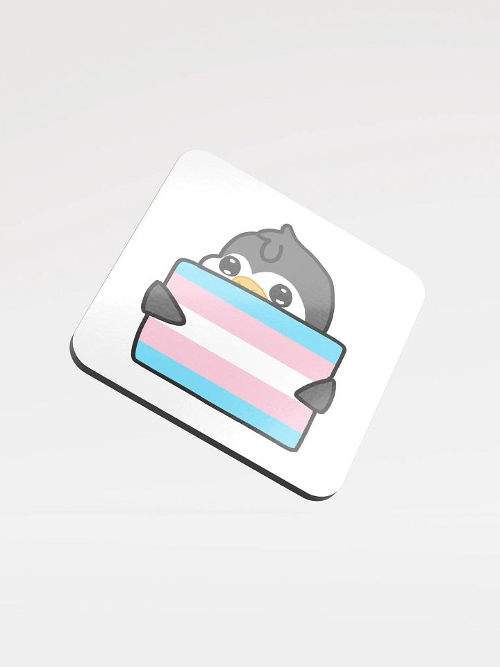 "Trans Pride" Lil' Guy - Gloss Cork Coaster product image (1)
