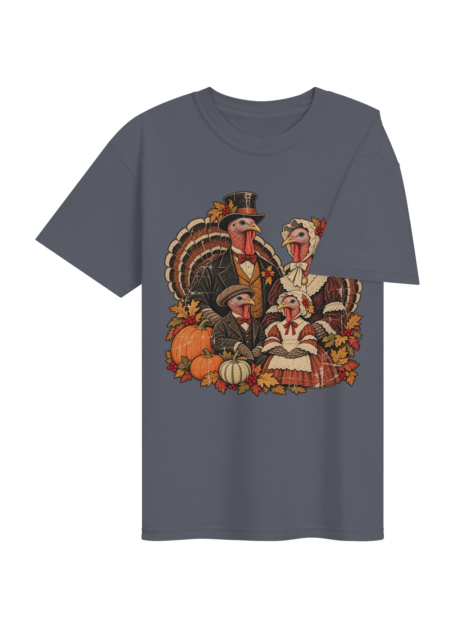 The Thanksgiving Family Portrait – Vintage Turkey T-Shirt product image (11)
