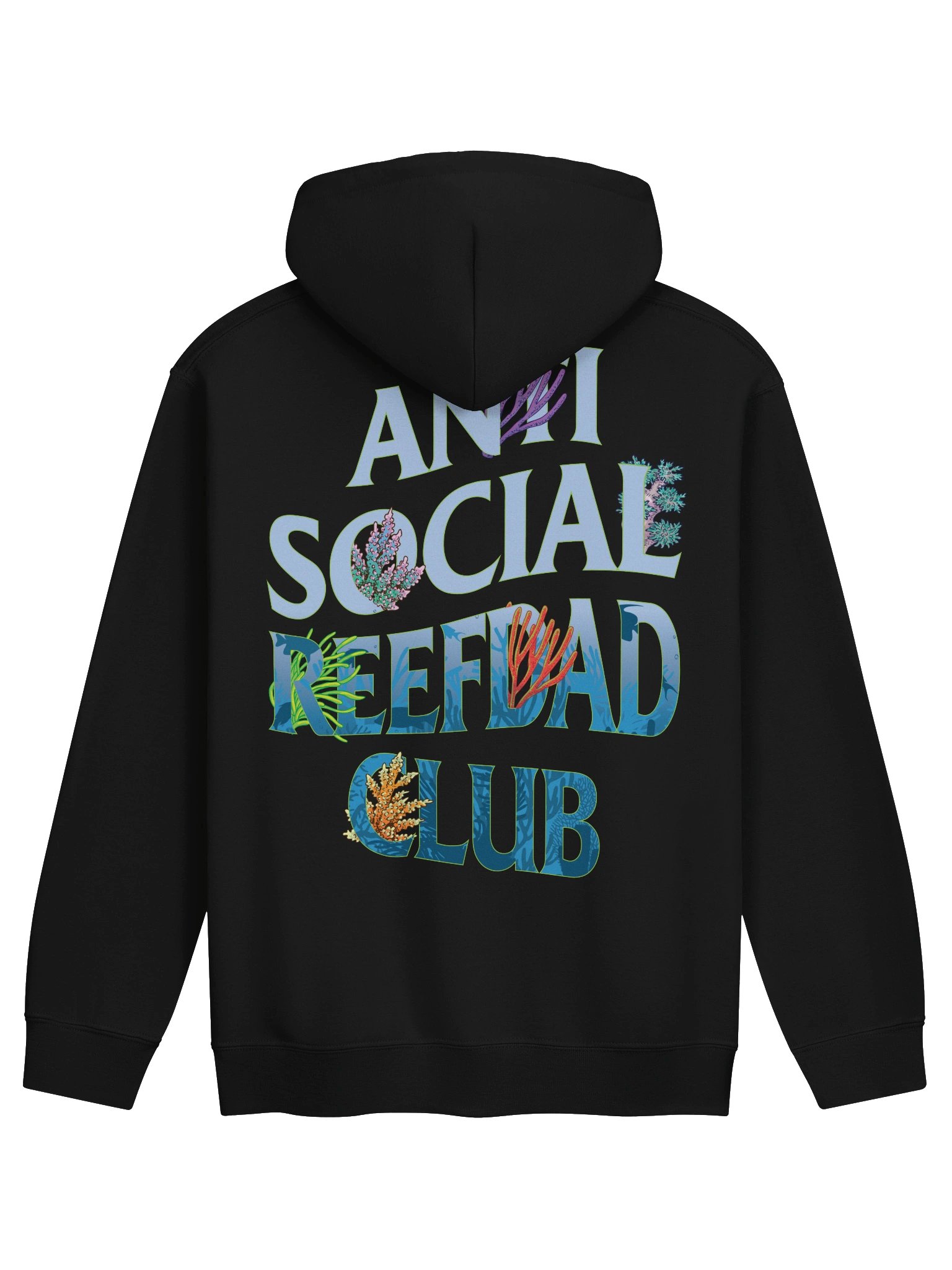 Anti Social Reef Dad Club Hoodie – Funny Coral Reef Fishing & Ocean Lover Graphic Hoodie product image (6)