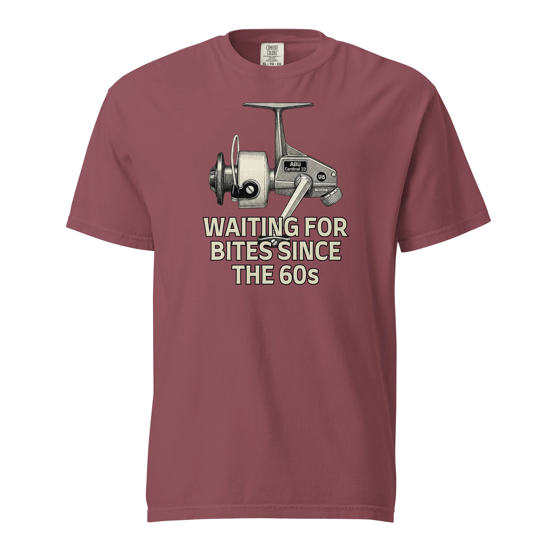 Vintage Swedish Reel "Waiting for Bites Since the 1960s" T-Shirt product image (1)