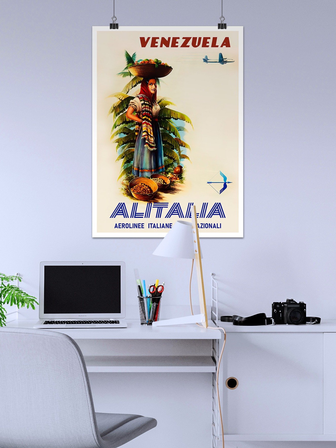 AlItalia (Italy, Air Lines), Venezuela, 1950s — retro vintage travel poster, retro travel art, retro travel wall art product image (2)